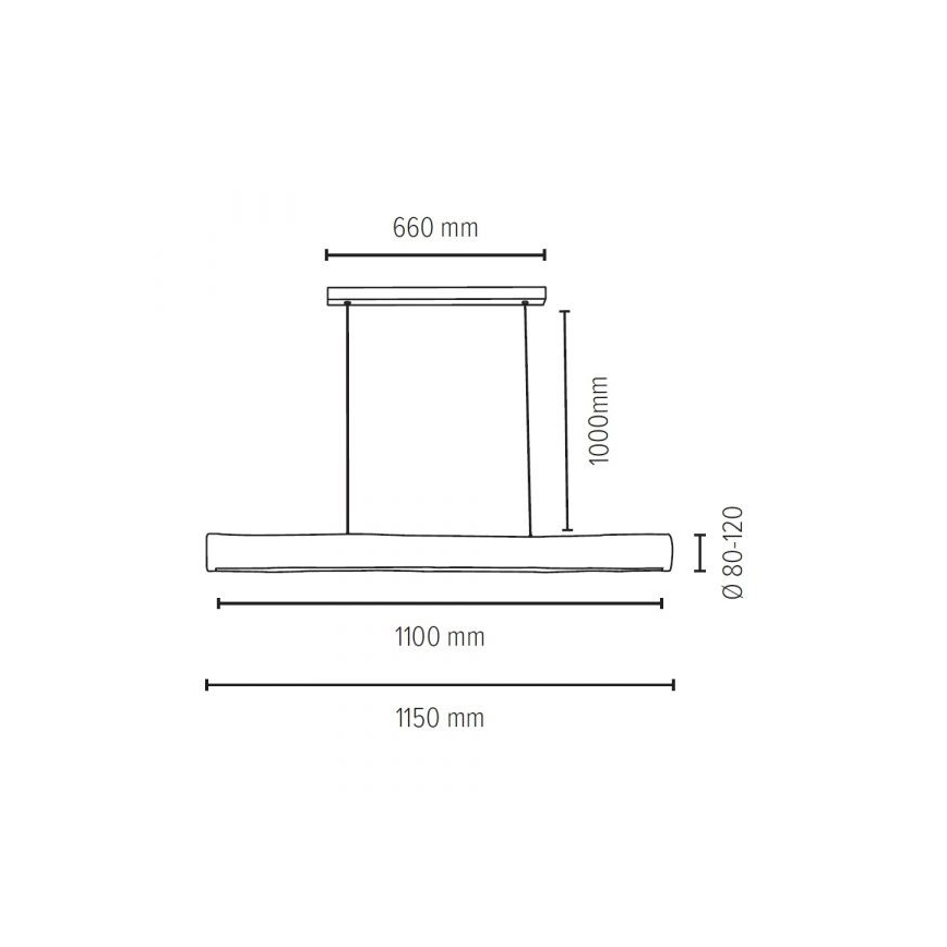 LED Reguliuojamas pakabinamas sietynas LUCAS LED/33W/230V pušis + FSC sertifikuota