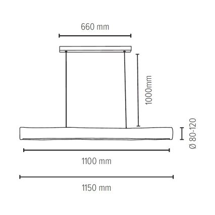 Reguliuojamas pakabinamas sietynas  LUCAS LED/33W/230V + FSC sertifikuota