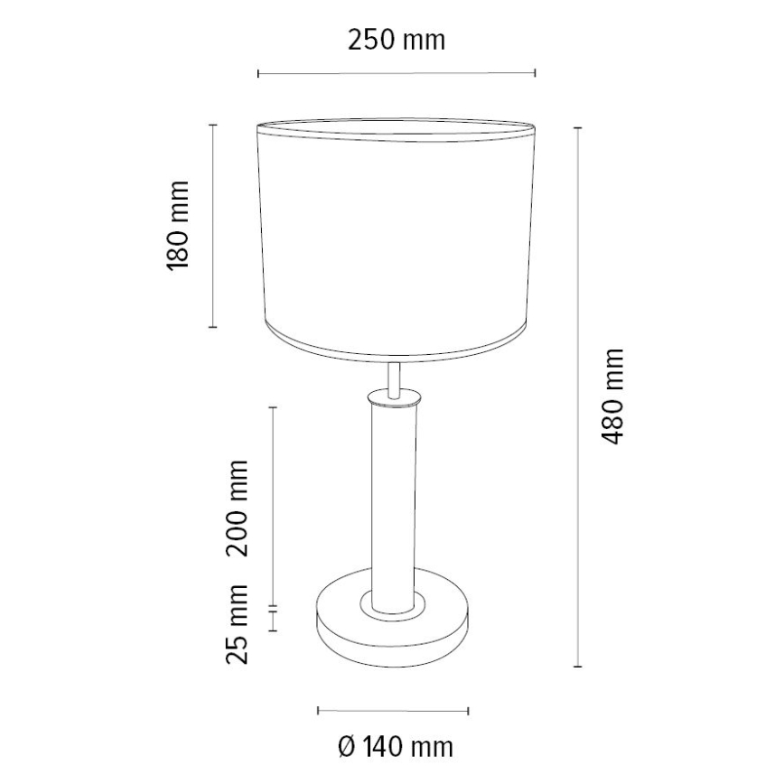 Stalo lempa BENITA 1xE27/60W/230V 48 cm ruda/ąžuolas