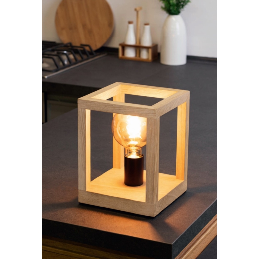 Stalo lempa KAGO 1xE27/60W/230V, matinio ąžuolo apdaila