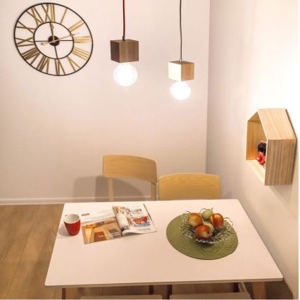 Pakabinamas sietynas TRONGO 1xE27/60W/230V ąžuolas