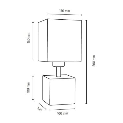 Stalinis šviestuvas TRONGO SQUARE 1xE27/25W/230V + FSC sertifikuota