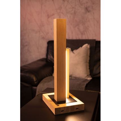 LED Reguliuojama stalinė lempa SOHO JUODA LED/10W/230V 45 cm ąžuolas