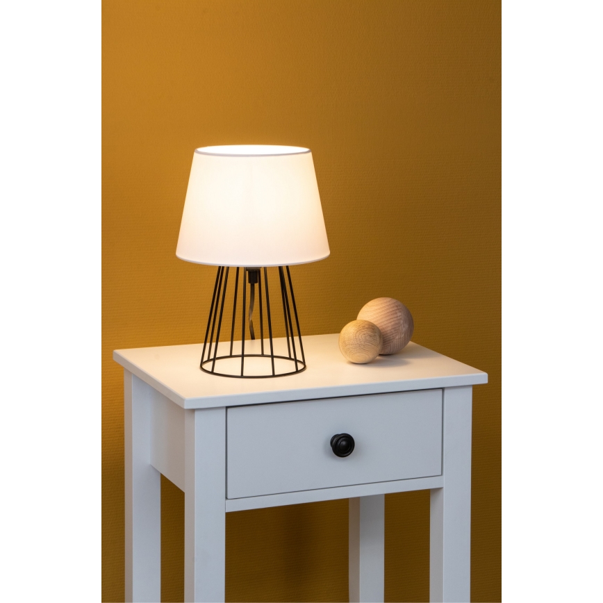 Spot-Light - Stalinė lempa MANGOO 1xE27/40W/230V balta/juoda + FSC sertifikuota