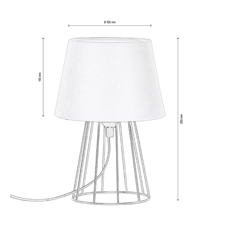 Spot-Light - Stalinė lempa MANGOO 1xE27/40W/230V balta/juoda + FSC sertifikuota