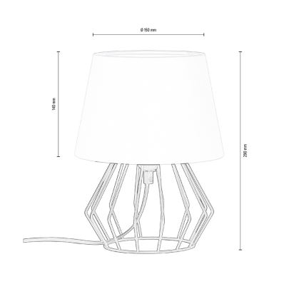 Spot-Light - Stalinė lempa MANGOO 1xE27/40W/230V balta/juoda + FSC sertifikuota