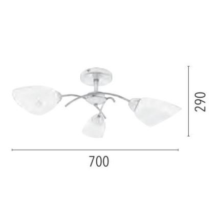 Prie sieną montuojamas šviestuvas VILETTA 3xE27/60W/230V