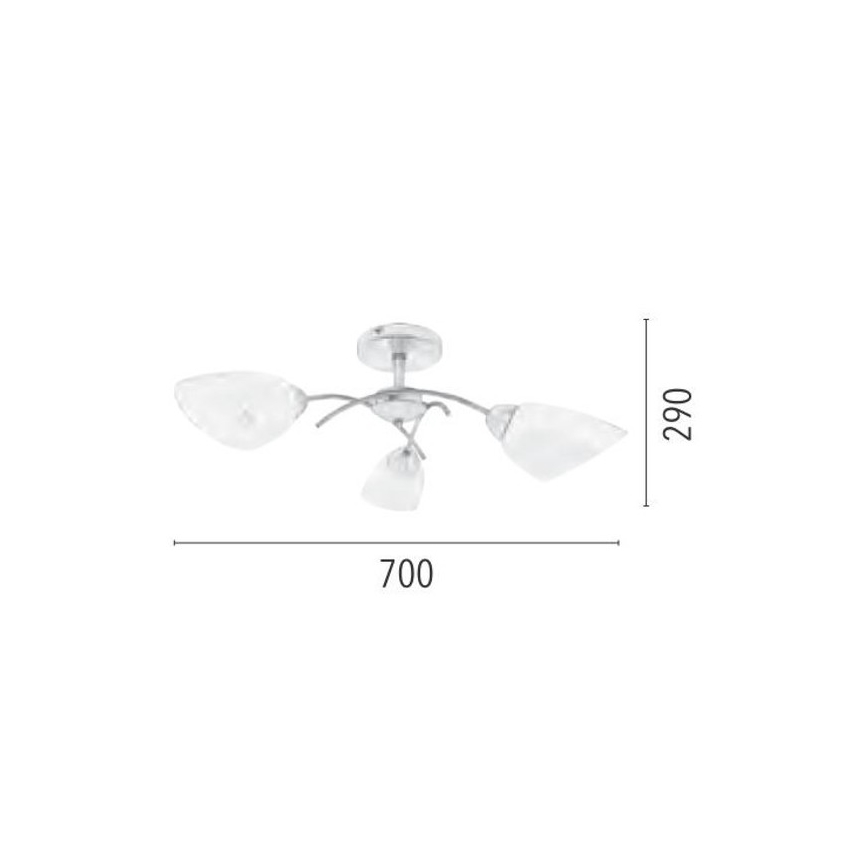 Prie sieną montuojamas šviestuvas VILETTA 3xE27/60W/230V