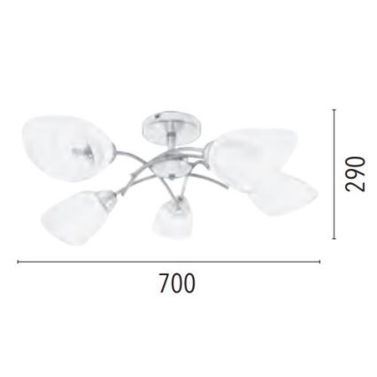 Tvirtinamas sietynas VILETTA 5xE27/60W/230V + FSC sertifikuota