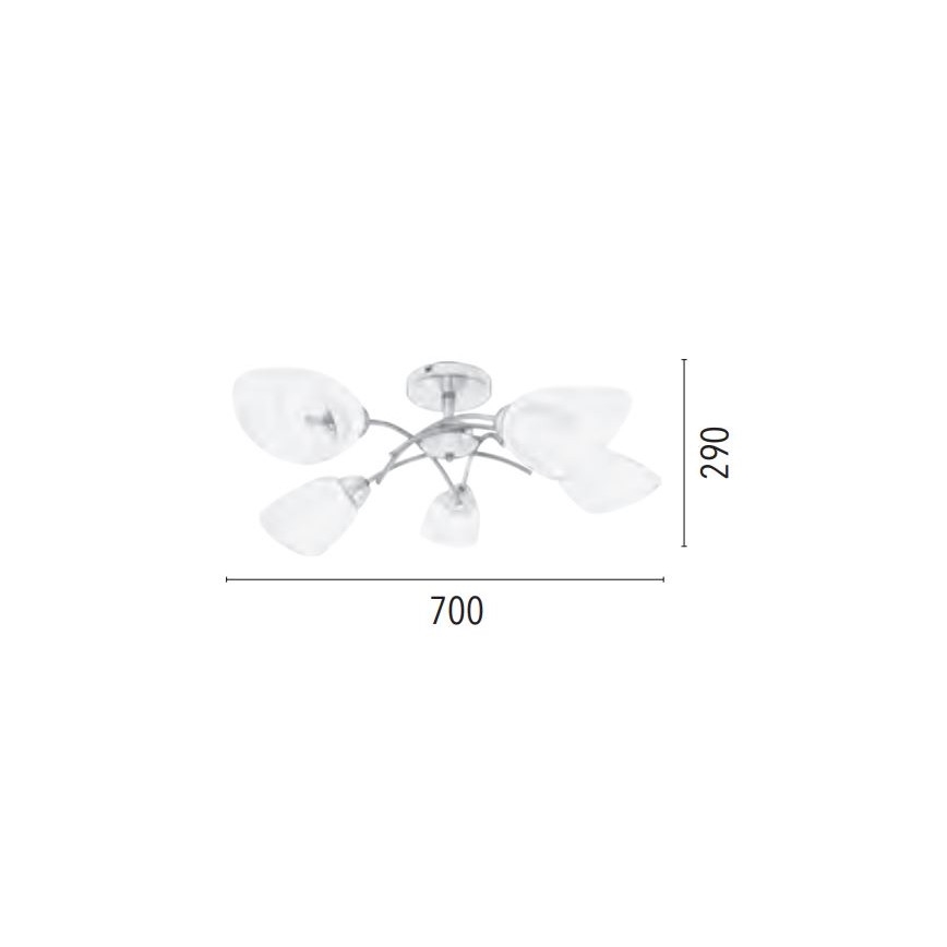 Tvirtinamas sietynas VILETTA 5xE27/60W/230V + FSC sertifikuota