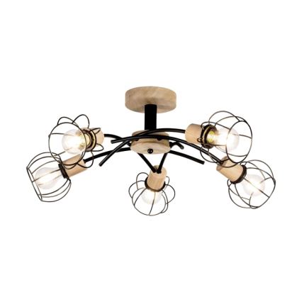 Tvirtinamas sietynas VIVIANE 5xE27/60W/230V ąžuolas