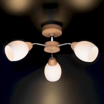 Tvirtinamas sietynas PARMA 3xE27/40W/230V ąžuolas