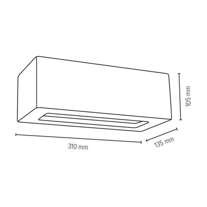 Sieninis šviestuvas BLOCK 1xE27/40W/230V + FSC sertifikuota