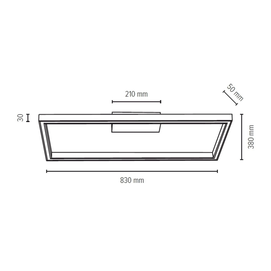 Dimeriuojamas LED lubinis šviestuvas RAMME LED/34W/230V matinė ąžuolo apdaila + nuotolinis valdymas