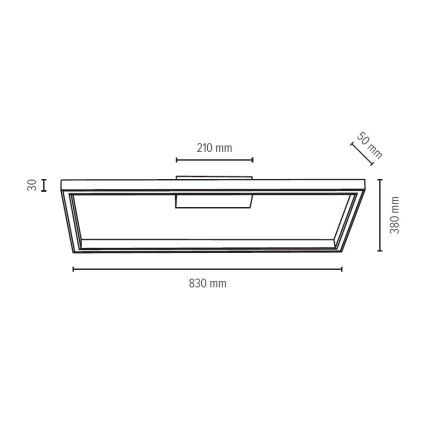 LED Reguliuojamas šviestuvas RAMME LED/34W/230V + Valdymo pultas matinis ąžuolas + FSC sertifikuota