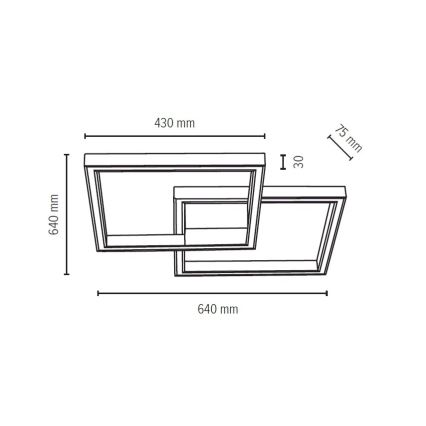 Reguliuojamas šviestuvas RAMME LED/48W/230V + Valdymo pultas matinis ąžuolas + FSC sertifikuota