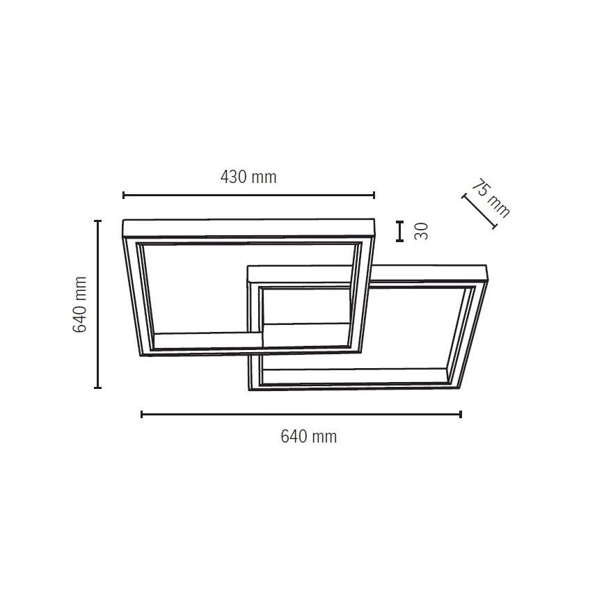 Reguliuojamas šviestuvas RAMME LED/48W/230V + Valdymo pultas matinis ąžuolas + FSC sertifikuota