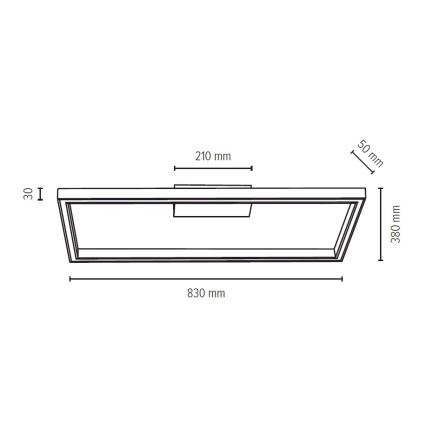 LED lubinis šviestuvas RAMME LED/34W/230V matinio ąžuolo