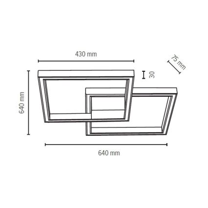 LED lubinis šviestuvas RAMME LED/48W/230V matinio ąžuolo + FSC sertifikuota