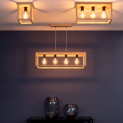 Lubinis šviestuvas KAGO 1xE27/60W/230V matinio ąžuolo + FSC sertifikuota