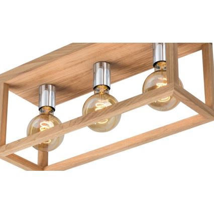 Lubinis šviestuvas KAGO 3xE27/60W/230V matinio ąžuolo + FSC sertifikuota