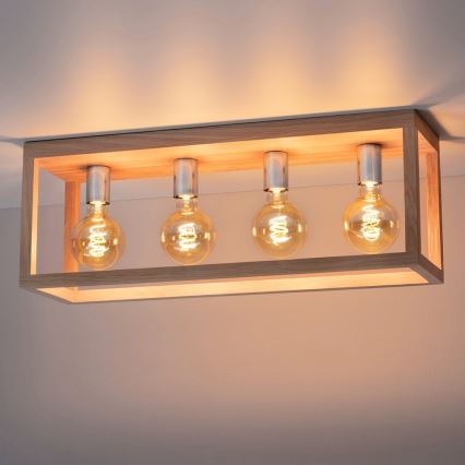 Lubinis šviestuvas KAGO 4xE27/60W/230V matinio ąžuolo