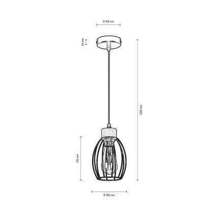 Pakabinamas sietynas GUNNAR 1xE27/60W/230V ąžuolas