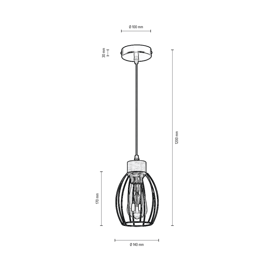Pakabinamas sietynas GUNNAR 1xE27/60W/230V ąžuolas
