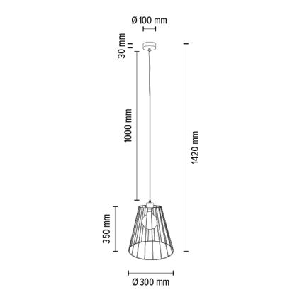 Pakabinamas sietynas ORAZIO 1xE27/60W/230V ąžuolas + FSC sertifikuota