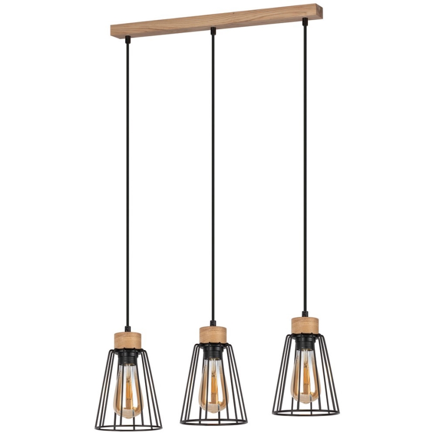 Spot-Light - Pakabinamas sietynas ORAZIO 3xE27/60W/230V ąžuolas