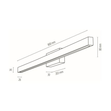 LED Sieninis vonios šviestuvas AQUAVIVA LED/12W/230V 80 cm IP44 ąžuolas – FSC sertifikuota