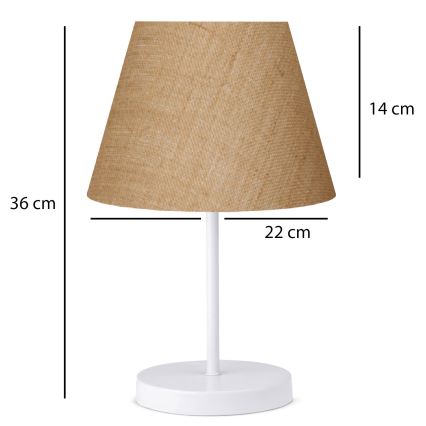 Stalas lempa AYD 1xE27/40W/230V ruda/balta