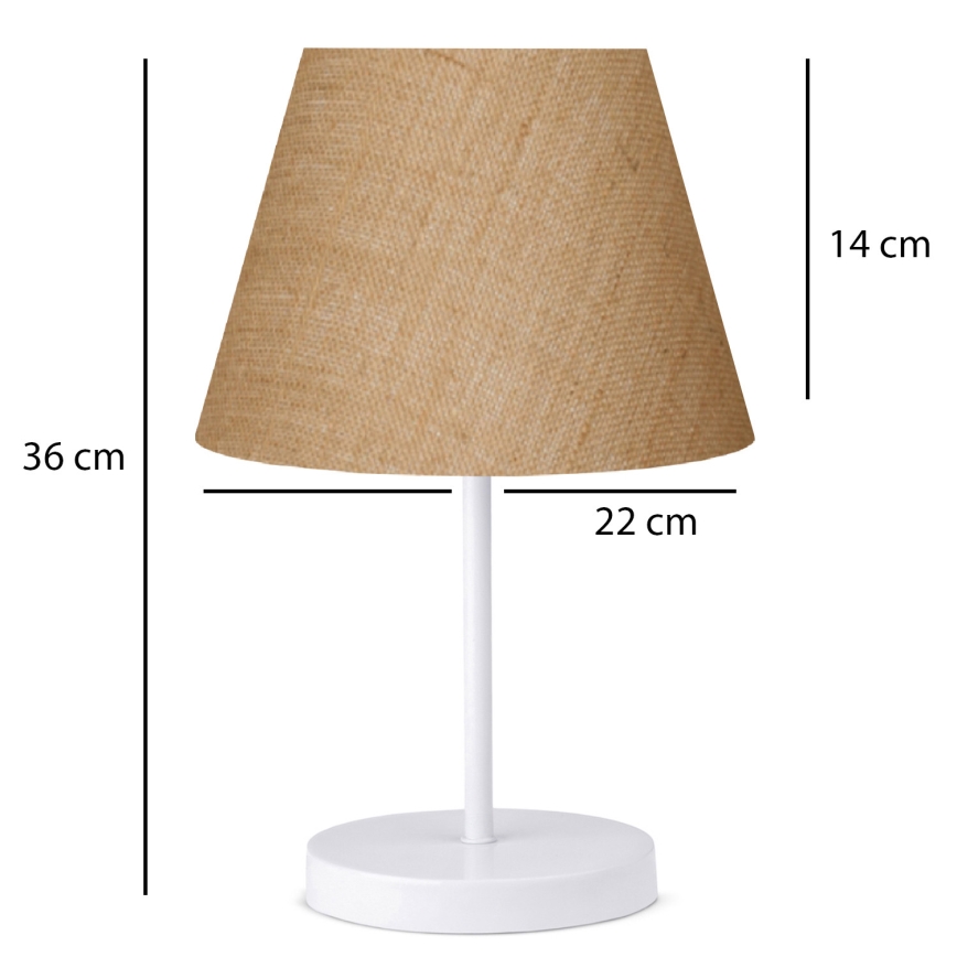 Stalas lempa AYD 1xE27/40W/230V ruda/balta