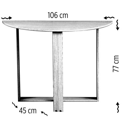 Stalas MIDDLE 77x106 cm baltas