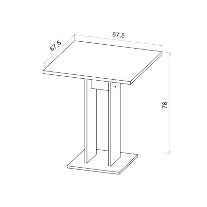 Stalas STRAPO 68x68 cm baltas