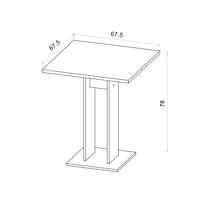 Stalas STRAPO 68x68 cm baltas