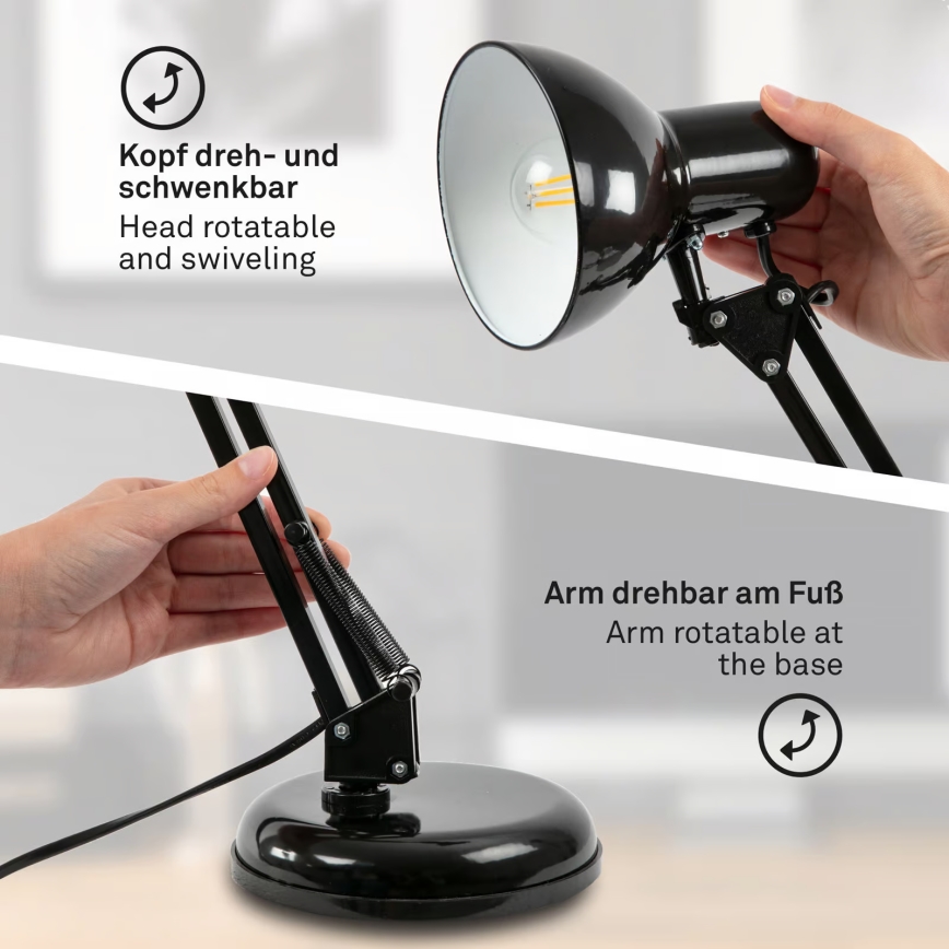 Stalinė lempa 1xE14/25W/230V juoda