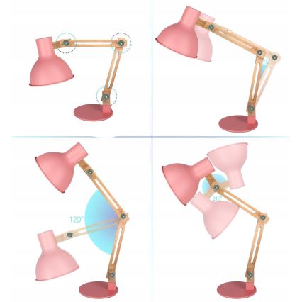 Stalinė lempa 1xE27/40W/230V rožinė