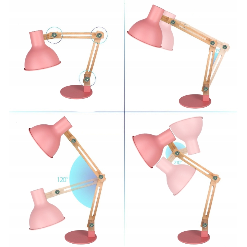 Stalinė lempa 1xE27/40W/230V rožinė