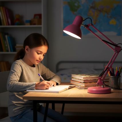 Stalinė lempa AURIQ 1xE27/60W/230V rožinė