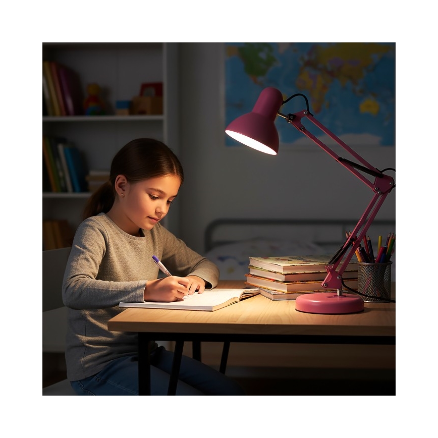 Stalinė lempa AURIQ 1xE27/60W/230V rožinė