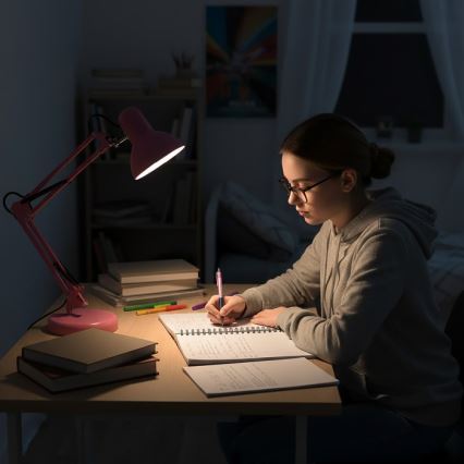 Stalinė lempa AURIQ 1xE27/60W/230V rožinė