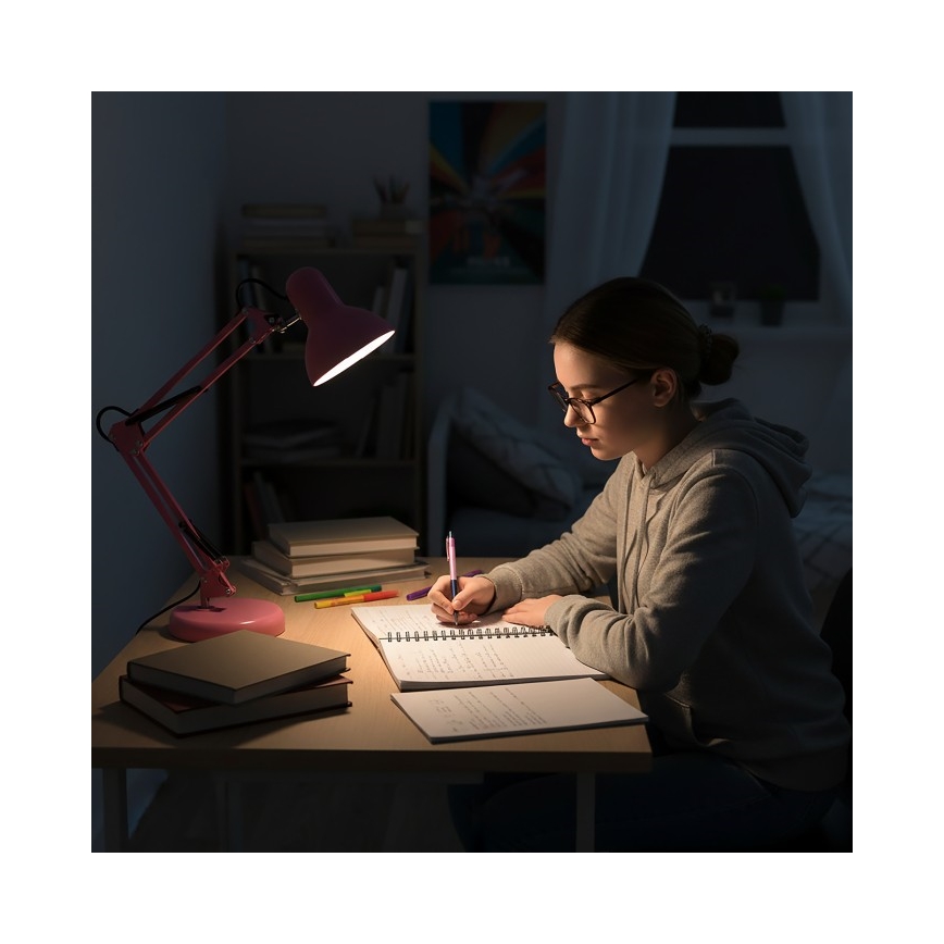 Stalinė lempa AURIQ 1xE27/60W/230V rožinė