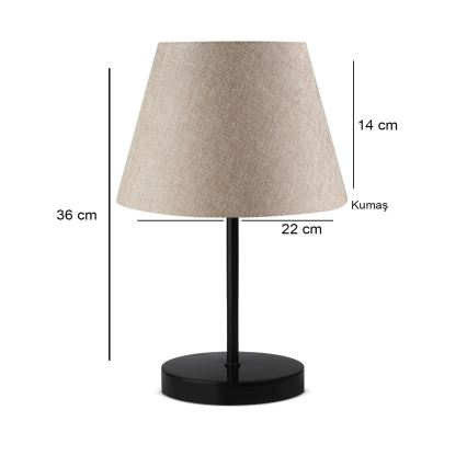 Stalinė lempa AYD 1xE27/40W/230V bežinė/juoda