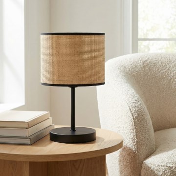 Stalinė lempa ECO 1xE27/15W/230V smėlinė/rotangas