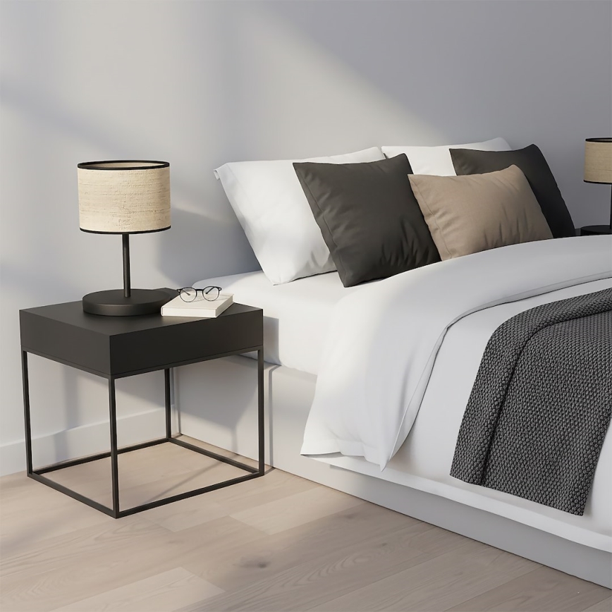 Stalinė lempa ECO 1xE27/15W/230V smėlinė/rotangas