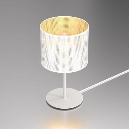 Stalinė lempa LOFT SHADE 1xE27/60W/230V d. 18 cm balta/auksinė