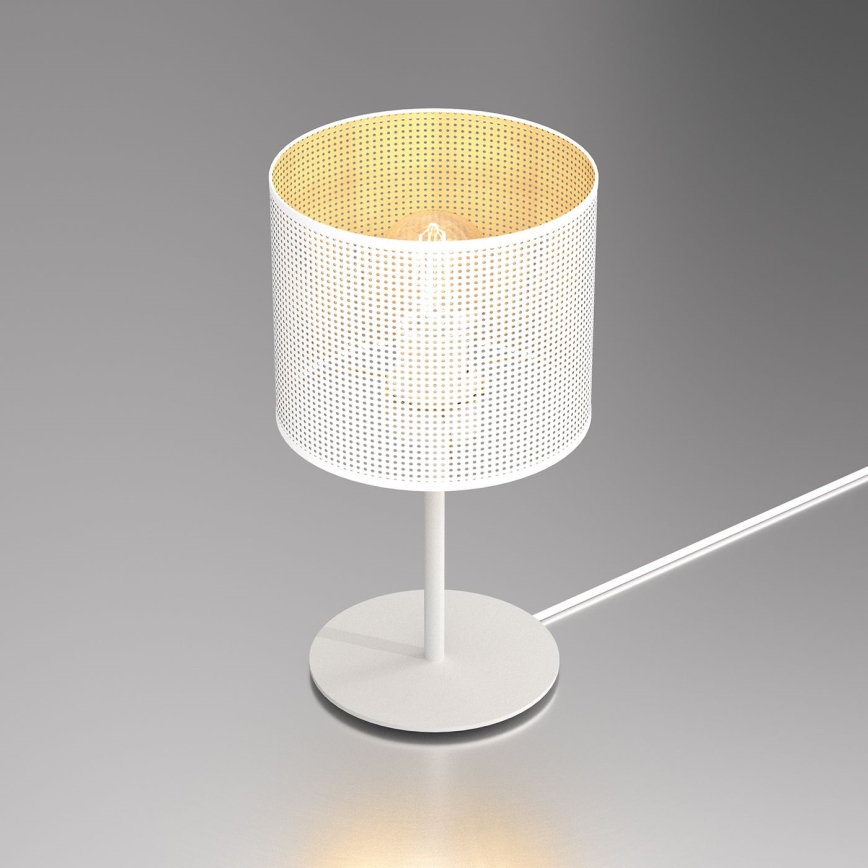 Stalinė lempa LOFT SHADE 1xE27/60W/230V d. 18 cm balta/auksinė