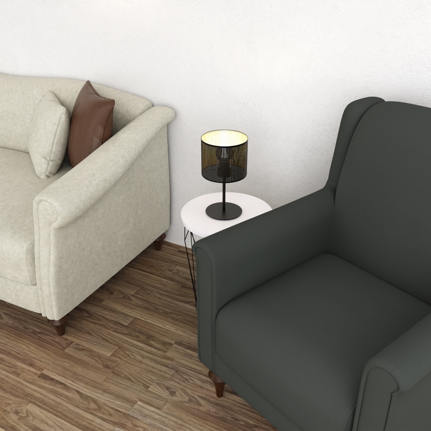 Stalinė lempa LOFT SHADE 1xE27/60W/230V d. 18 cm juodos/auksinės spalvos