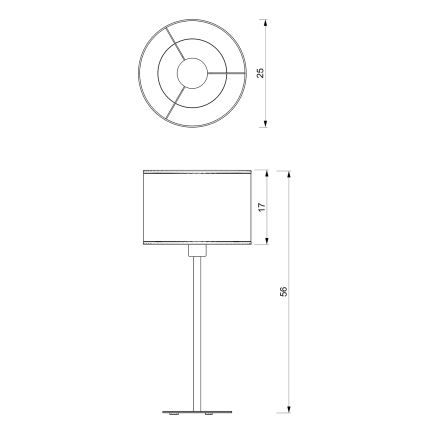 Stalinė lempa LOFT SHADE 1xE27/60W/230V d. 25 cm balta/aukso